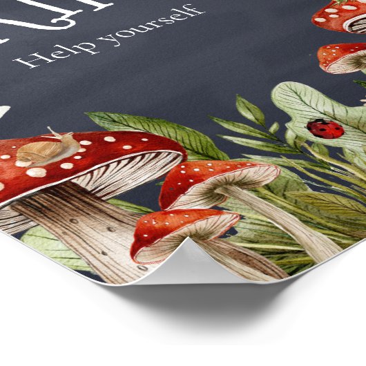 Whimsical verzaubert Wald Pilzgetränke Poster (Ecke)