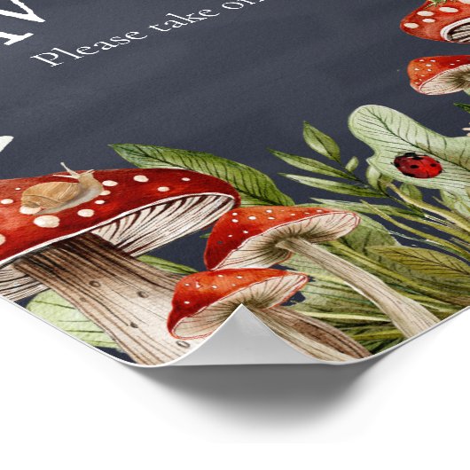 Whimsical verzauberter Wald Pilz Liebhaber Schild (Ecke)