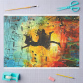 Whimsical Vibranred Girl Dancing Decoupage Seidenpapier (Basteln)