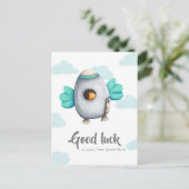 Whimsical Viel Glück Spaceship Postkarte (Stehend Vorderseite)