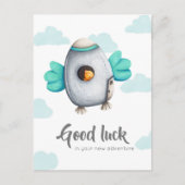 Whimsical Viel Glück Spaceship Postkarte (Vorderseite)