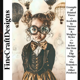 Whimsical Viktorianisch Steampunk Girl W7 Decoupag Seidenpapier