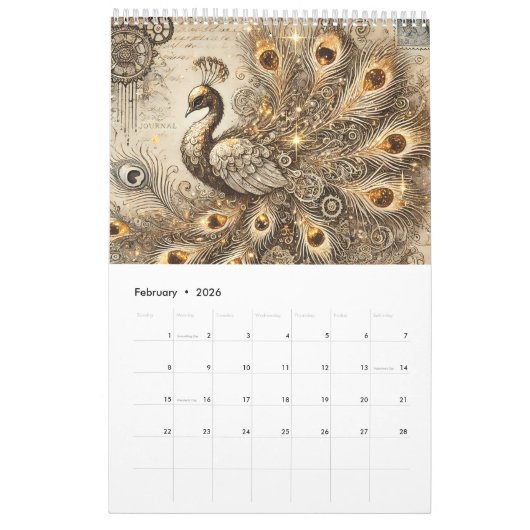 Whimsical Viktorianisch Steampunk Kalender (Feb 2026)