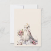 Whimsical Viktorianisch Wedding Dress Brautparty Dankeskarte (Rückseite)
