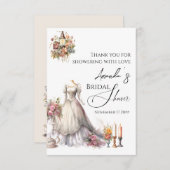 Whimsical Viktorianisch Wedding Dress Brautparty Dankeskarte (Vorne/Hinten)