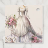 Whimsical Viktorianisch Wedding Dress Brautparty Geschenkanhänger (Rückseite)