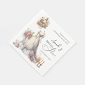 Whimsical Viktorianisch Wedding Dress Brautparty Serviette (Ecke)