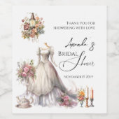 Whimsical Viktorianisch Wedding Dress Brautparty Weinetikett (Einzelnes Label)