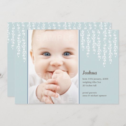 Whimsical Vines Modern Birmingham Announcement Car Ankündigung (Vorne/Hinten)