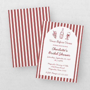 Whimsical Vino Before Vows Burgunder-Junggesellinn Einladung