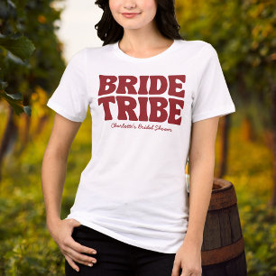 Whimsical Vino Before Vows Burgunder Junggesellinn Tri-Blend Shirt