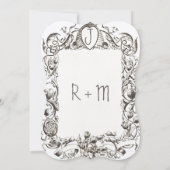 Whimsical Vintag Bee & Bienenstock Blume Einladung (Rückseite)