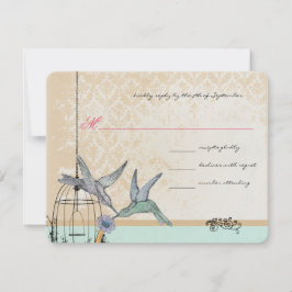 Whimsical Vintag Bird Cage Wedding RSVP