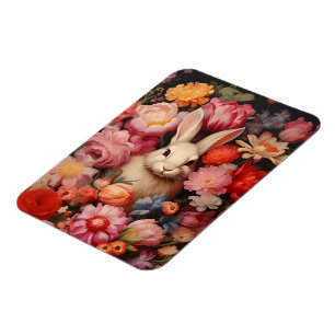 Whimsical Vintag Bunny Spring blüht Magnet
