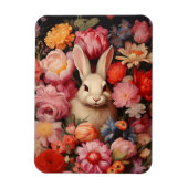 Whimsical Vintag Bunny Spring blüht Magnet (Vertikal)