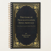 Whimsical Vintag Elegante Gold & Black Book Cover Planer (Vorderseite)