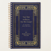 Whimsical Vintag Elegante Gold & Blue Book Cover Planer (Vorderseite)