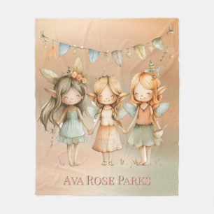 Whimsical Vintag Fairies Girl Birthday Party Gesch Fleecedecke