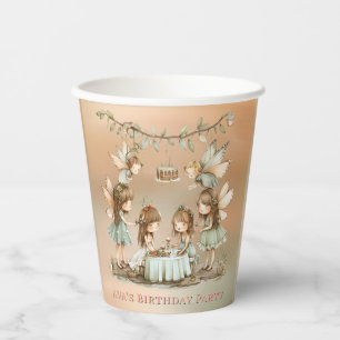 Whimsical Vintag Fairies Girl Birthday Party Pappbecher