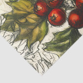 Whimsical Vintag Fairy Botanical Berry Sketche Seidenpapier (Detail)