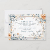 Whimsical Vintag Floral Fern Wedding Dankeskarte (Vorderseite)