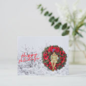 Whimsical Vintag Girl Weihnachtsfeiertag Feiertagspostkarte (Stehend Vorderseite)