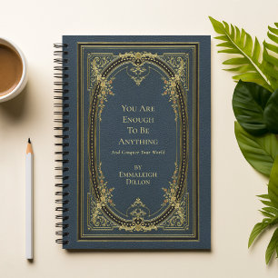 Whimsical Vintag Gold & Light Blue Buchabdeckung Planer