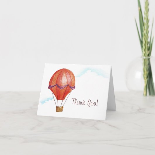 Whimsical Vintag Hot Air Ballon Danke (Vorderseite)