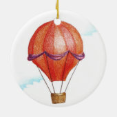 Whimsical Vintag Hot Air Ballon Keramikornament (Hinten)