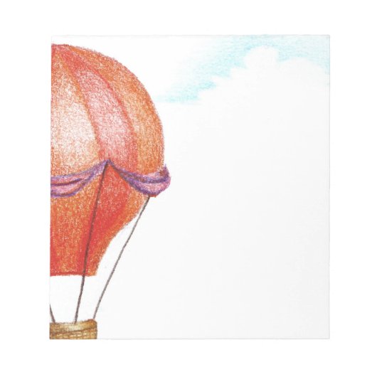 Whimsical Vintag Hot Air Ballon Notizblock (Vorderseite)