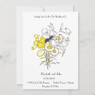 Whimsical Vintag Illustration Hochzeit Einladung