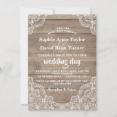 Whimsical Vintag Lace Old Barn Wedding Einladung (Vorderseite)