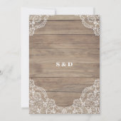 Whimsical Vintag Lace Old Barn Wedding Einladung (Rückseite)