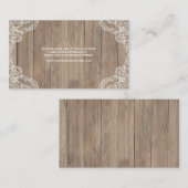 Whimsical Vintag Lace Old Barn Wedding Website Visitenkarte (Vorne/Hinten)