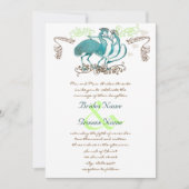 Whimsical Vintag Love Bird Wedding Einladung (Vorderseite)