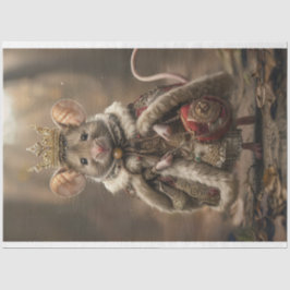 Whimsical Vintag Mouse Queen Decoupage Seidenpapier