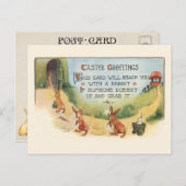 Whimsical Vintag Osterbände und Gruß Postkarte (Vorne/Hinten)