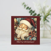 Whimsical Vintag Santa individuell anpassbar Feiertagskarte (Stehend Vorderseite)