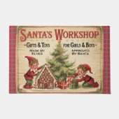 Whimsical Vintag Santa's Workshop Fußmatte (Vorderseite)