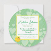 Whimsical Vintag Umbrella Round Baby Dusche Einladung (Rückseite)