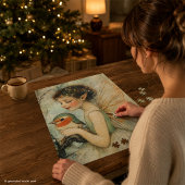 Whimsical Vintage Christmas Fee mit Robin Puzzle