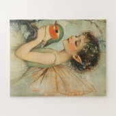 Whimsical Vintage Christmas Fee mit Robin Puzzle (Horizontal)