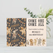 Whimsical Vintage Circus Birthday Invitation Einladung (Stehend Vorderseite)