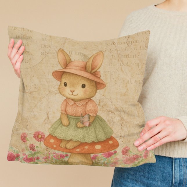 Whimsical Vintage Easter Bunny Pillow Kissen (Von Creator hochgeladen)