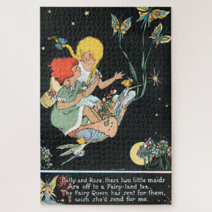 Whimsical Vintage Kinder und Feen Puzzle