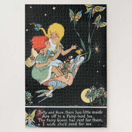 Whimsical Vintage Kinder und Feen Puzzle (Vertikal)