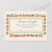 Whimsical Vintage Toy Baby Shower Diapper Raffle Begleitkarte (Vorderseite)