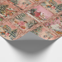 Whimsical Vintage Weihnachten Pink Muster