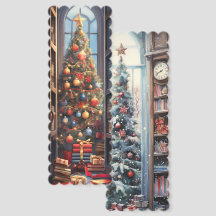 Whimsical Vintage Weihnachtsbaumen zweiseitig