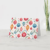 Whimsical Vintage Weihnachtsschmuck Feiertagskarte (Rückseite)